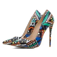 Пикантная прочная обувь на высоком каблуке в африканском стиле, Женская офисная обувь