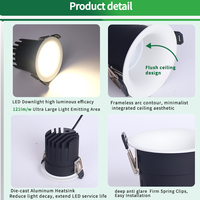 Downlight LED encastré intelligent à intensité variable, couleur chocolat, haute efficacité, anti-éblouissement profond, pour plafond