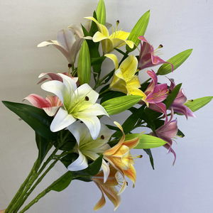 Fleurs artificielles Queyiyi 3D, lys de 30 cm à 100 cm, décoration de mariage et de maison, bouquet imperméable, accessoires - Product Image 1