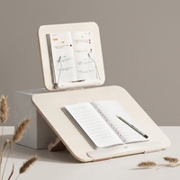 Support de lecture pliable en bois et aluminium OULAIKE YD20 blanc pour enfants, support de livre inclinable, serre-livres 20 cm