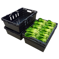 Panier de courses en plastique pour supermarché, empilable et emboîtable, caisses en plastique pour fruits et légumes