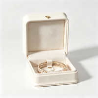 Boîte de rangement pour bijoux en cuir PU et velours, design personnalisé, pour bagues et colliers