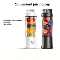 Mixeur-presse-agrumes portable, 12 lames en acier inoxydable, 450 ml, mini mixeur à fruits, rechargeable par USB, batterie 1500 mAh, pour la maison et les voyages