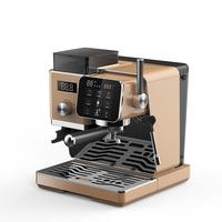 Machines à expresso professionnelles commerciales avec moulin intégré, en acier inoxydable, semi-automatiques, pour restaurant