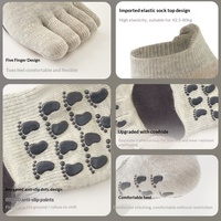 Chaussettes de yoga et de Pilates à cinq doigts sans talon, semelle en coton, antidérapantes, pour femmes, vente en gros, directement du fabricant