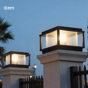 Lampe à pilier solaire, lampe à pilier de portail de villa, lampe à pilier de cour, lampe à pilier de mur de jardin, lampe à pilier en pierre, lampe à pilier extérieure étanche - Product Image 2