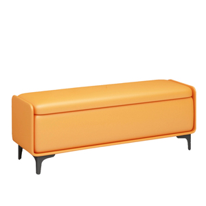Banco tapizado con patas de metal, banco otomano rectangular acolchado para dormitorio, entrada, comedor - Product Image 5