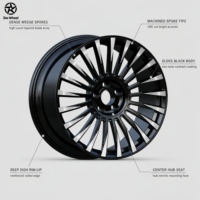 Jantes forgées sur mesure DW Noir Argent à rayons éventail 20 21 22 pouces 5x120 Crozegroove compatibles Mercedes-Maybach Classe S