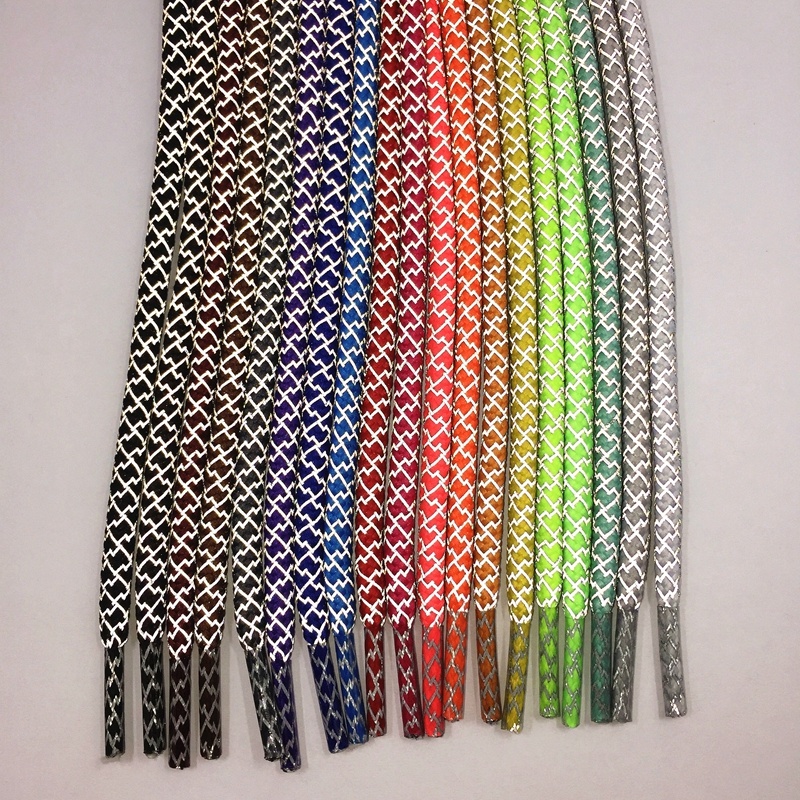 Wholesale Durable Polyester Round Reflective Shoelaces with Colorful Designs for Hiking
