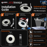 JTXTOOLS K352 352 LED Lampe annulaire coaxiale pour microscope, éclairage uniforme sans points morts, anti-reflet, pour réparation de PCB SMD