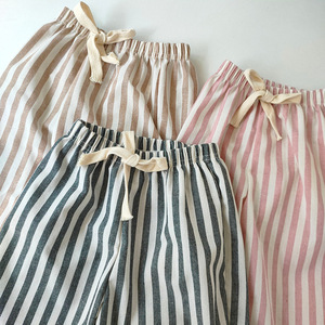 <span class=keywords><strong>Pantalones</strong></span> a rayas para niños y niñas Primavera y verano <span class=keywords><strong>Pantalones</strong></span> a rayas sueltos para niñas Casual Lace up Crawler - Product Image 4