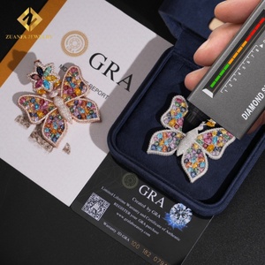 Nuevo Colgante de Mariposa con Moissanita de Color, Plata de Ley 925, Moissanita VVS con Efecto Hielo, Joyería que Pasa el Test de Diamantes - Product Image 3