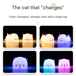 ไฟกลางคืนรูปแมวซิลิโคนแบบชาร์จ USB ควบคุมการสัมผัส ปรับความสว่างได้ หลอดไฟ LED สำหรับห้องนอนเด็ก ข้างเตียง - Product Image 5