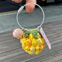 Groothandel Nieuwe Creatieve Op Maat Gemaakte Schattige Handgebreide Gehaakte Fruit Ananas Hangertje Sleutelhanger Grappige Knikkerij
