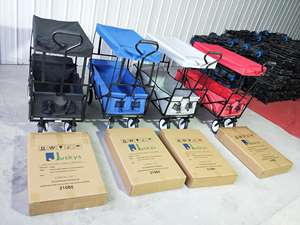 बच्चों स्टील फ्रेम डेरा डाले हुए गाड़ी ट्राली हाथ ट्रक बंधनेवाला चंदवा उपयोगिता तह समुद्र तट वैगन - Product Image 6