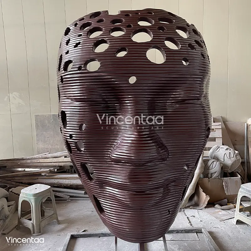 2023 Vincentaa High Quality Bronze Big Face Sculpture For Outdoor Decor Modern Sculptures