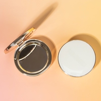 Vente en gros : Étui compact de luxe écologique rose doré pour fard à paupières, emballage cosmétique vide, conteneur de blush, étui à poudre avec miroir
