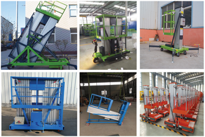Elevador de aluminio vertical hidráulico Elevador móvil pequeño Plataformas de trabajo aéreo de doble mástil - Product Image 6
