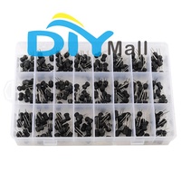 DIYmall 240 pièces 6x8mm inducteurs de starter Kit assorti 24 valeurs 2.2uH-100Mh DIP i-type inducteurs Combo Set dans une boîte à grille en plastique