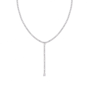 Collier en acier inoxydable élégant et minimaliste avec chaîne en zircone pour femmes, exsudant un sentiment de luxe sans se décolorer - Product Image 1