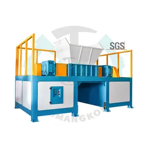 China Manufacturer Waste Plastic Tyre Recycling Plastic Crushing Two Shaft Shredder Machine