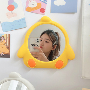 Chick Themed Hanging Makeup Mirror Round Silver Lens Desktop Dressing Mirror For Student Dormitories - Product Image 2