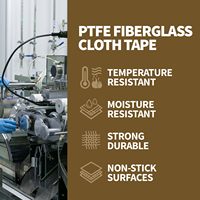 Ruban en fibre de verre PTFE de 0,18 mm avec adhésif silicone, résistant aux hautes températures, pour machine de scellage de sacs en plastique