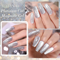 LILYCUTE 7ml Super Brillant Effet Platine Vernis Gel Œil de Chat Vente en Gros Usine Paillettes Argentées Vernis Gel Cateye pour Nail Art