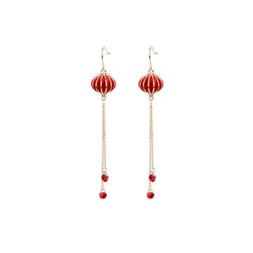 Hoa Tai Toòng Teng Đèn Lồng Phong Cách Trung Quốc Vintage Bohemian Tassel Ear Drops Trang Sức Cho Phụ Nữ Ngày Valentine Món Quà Năm Mới