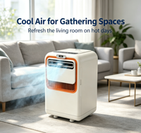Climatiseur Portable Électrique Mini Airwens 1800 BTU avec Minuteur, 3 Modes, Taille Compacte, Idéal pour Maison, Camping-Car, Tente, Bureau