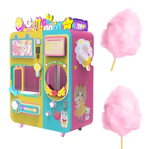 New Automatic Commercial Custom Cotton Candy Making Machine Touch Screen Self-Service Cotton Candy Vending Machine Supplier