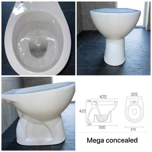 โถสุขภัณฑ์เซรามิกสีขาวแบบตั้งพื้น ระบบ EWC แบบ S-Trap พร้อมถังเก็บน้ำแบบซ่อน สำหรับห้องน้ำสไตล์ยุโรป - Product Image 4