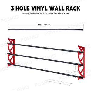 Foshio desain 3 pegangan vinil bungkus pemegang rak dinding dipasang rak penyimpanan dengan Bar - Product Image 2