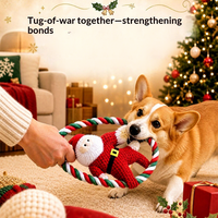 Jouet à mâcher en corde pour chien de Noël, jouet interactif couineur Père Noël, Bonhomme en pain d'épices, Pingouin pour petits et moyens chiens, cadeau de Noël pour animaux de compagnie