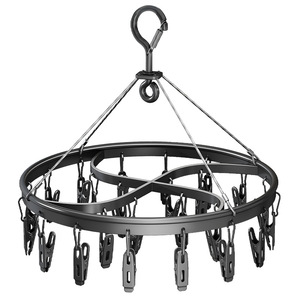 Sock Drying Rack Round Aluminum Alloy With <b>Clips</b> <b>Hook</b> Type Rust Resistant For Dorm Balcony Drying - Product Image 1