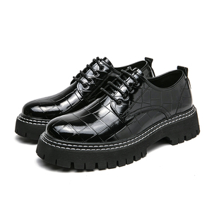 Mocassini da <span class=keywords><strong>Uomo</strong></span> in Pelle Stile Coreano con <span class=keywords><strong>Tacco</strong></span> <span class=keywords><strong>Alto</strong></span>, Scarpe Eleganti da Ufficio Business di Lusso, Casual da Passeggio e alla Moda - Product Image 2