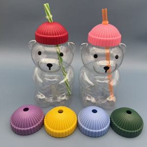 Garrafa de Água Plástica Personalizada de 500ml em Forma de Urso de Pelúcia para Feriados, Copos de Café e Suco para Chá e Leite - Product Image 3