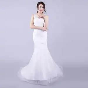 New Style Lace branded bride dressing gown Sleeveless brides maids gowns wedding gowns for brides