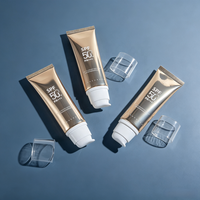 Emballage cosmétique, tube ovale plat pour crème pour les yeux avec bouchon pompe sans air ovale de précision pour soins de la peau, écran solaire, sérum, crème pour le visage, voyage