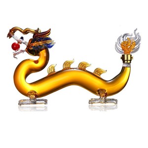 JY Wholesale, bouteille de vin miniature de 100 ml en forme d'animal du zodiaque, dragon, pour bourbon, whisky, tequila - Product Image 1