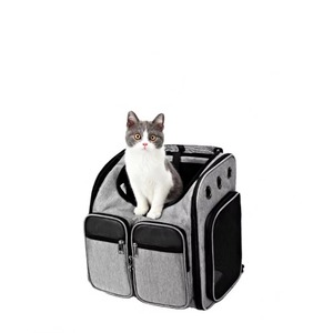 Mochila para mascotas personalizada al por mayor, de fábrica BSCI, la más vendida, mochila de viaje Oxford para gatos, con estampado. - Product Image 3