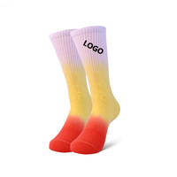 Chaussettes OEM personnalisées avec logo pour femme, série dégradée, chaudes, antibactériennes, respirantes, fantaisie, amusantes, confortables, en coton, idéales comme cadeau