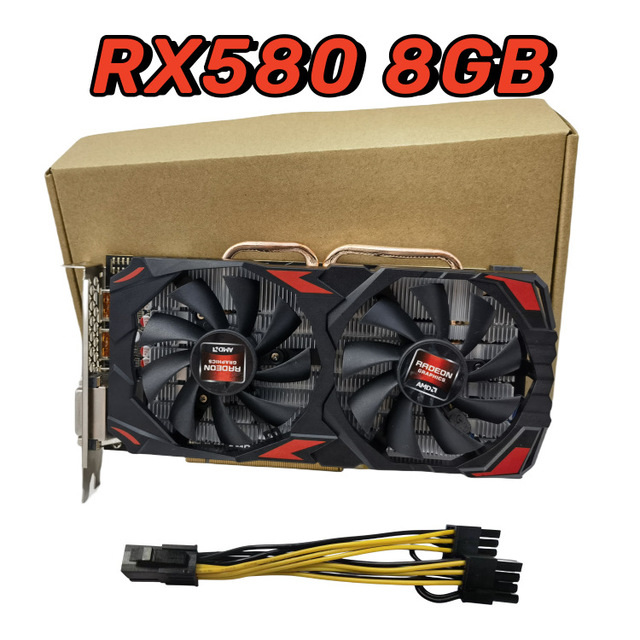 RX 580 8GB 256-bit GDDR5 Desktop PC Gaming Graphics Card High Definition HDMI/DP for Game Computer