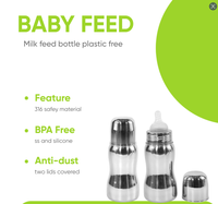 Pailles de qualité alimentaire, sans BPA, pour biberons de 240 ml (8 oz) pour bébés et nourrissons, en acier inoxydable 304/316