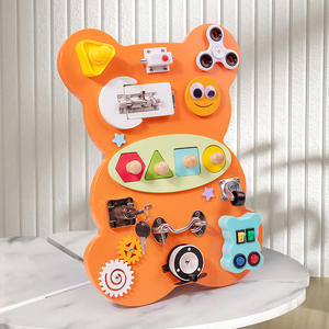 Oso de madera Montessori para bebé, tablero de dibujo ocupado de doble cara, juguetes educativos de aprendizaje inquieto para niñas con autismo - Product Image 2