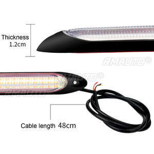 Accessoires de voiture, bande LED flexible 12V, clignotant jaune et blanc, éclairage diurne à défilement automatique pour phares, 2 pièces - Product Image 4