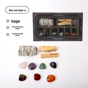 Toptan tedarik aromaterapi kristal Set uzay arıtılmış beyaz adaçayı perulu kutsal ahşap ham taş çakıl şişe - Product Image 5