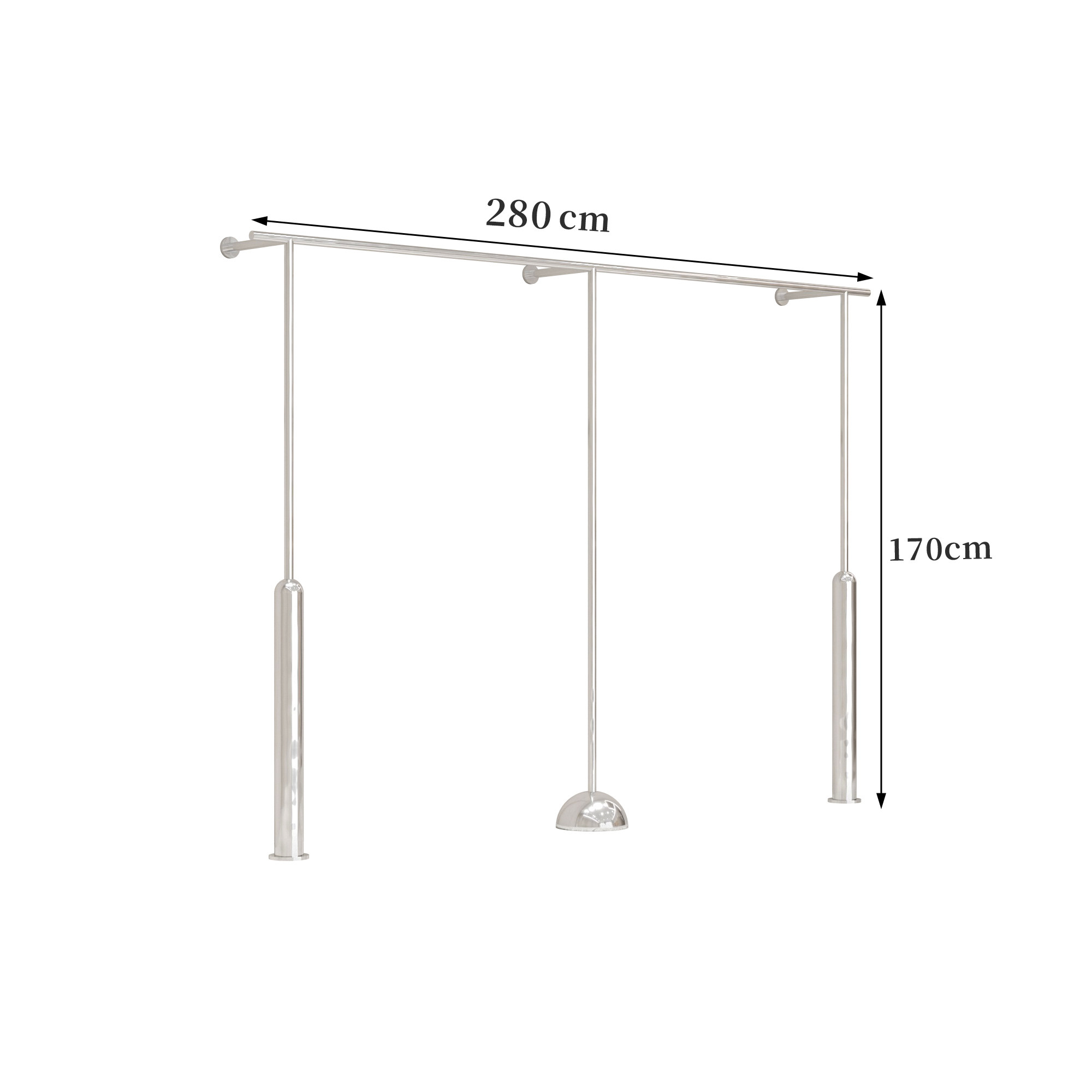 B-length 280cm high 170cm brushed stainless steel thickened
