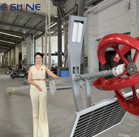 Générateur éolien à axe vertical CISHINE 300-1000W, pales en forme de C rouges, faible bruit, pour éclairage solaire de rue, système hors réseau de jardin