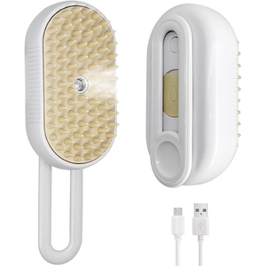 Cepillo de pelo para gatos de vapor en aerosol eléctrico portátil 3 en 1, herramienta de eliminación de perros y gatos para el aseo, peine limpio para gatos - Product Image 1